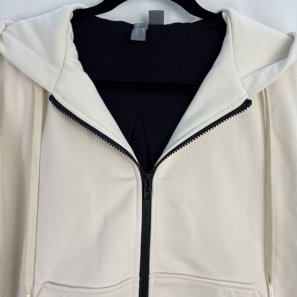 Sweaty Betty London Zip Up Hoodie Jacket Women's Small Cream & Black Colorblock - Picture 2 of 16